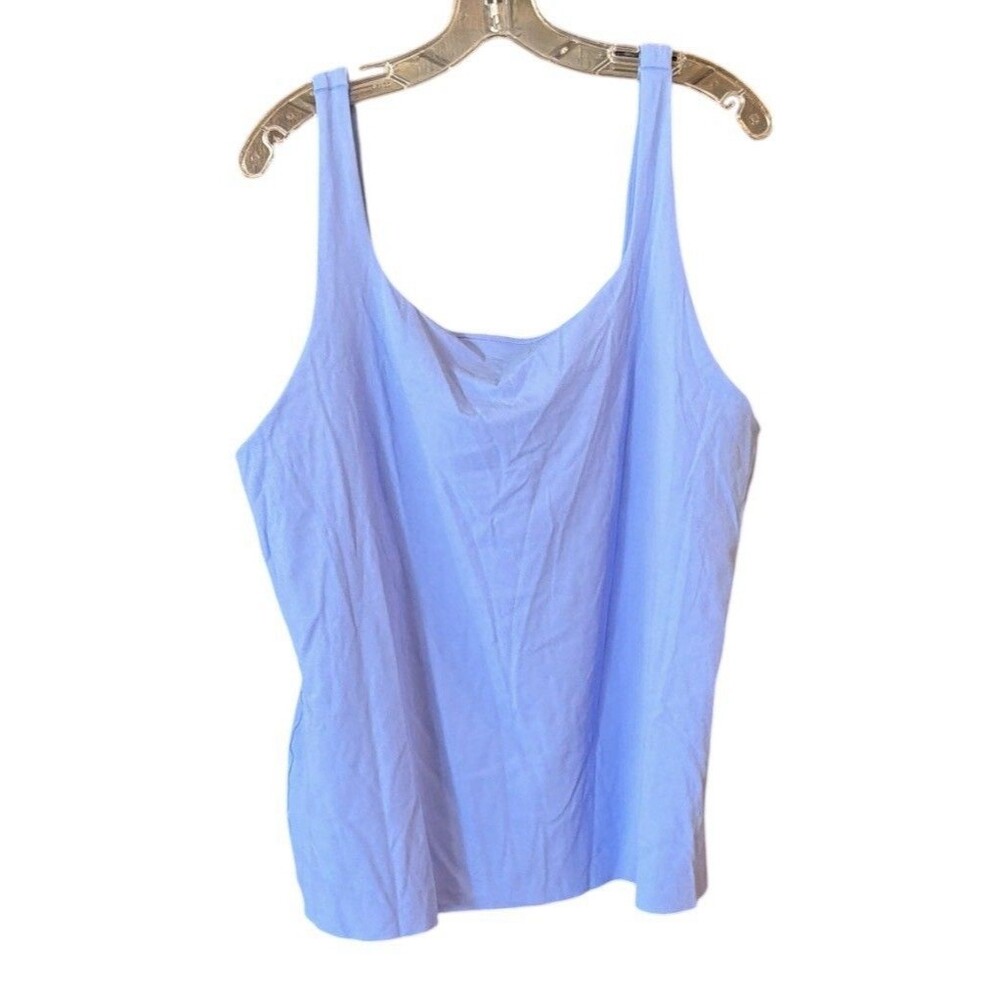 Nike Women's Plus Yoga Luxe Tank Top Periwinkle Blue DC5390-478 Size 2XL